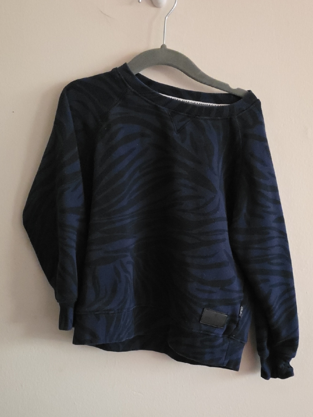 Munster Navy and Black Zebra-Print Kids Sweatshirt